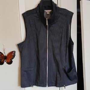Christopher & Banks Dark Blue Textured Vest